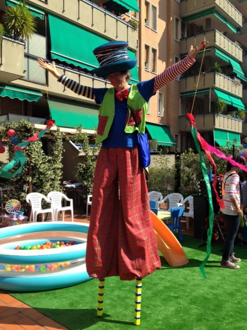 Trampolista e trampoliere per bambini per feste di compleanno